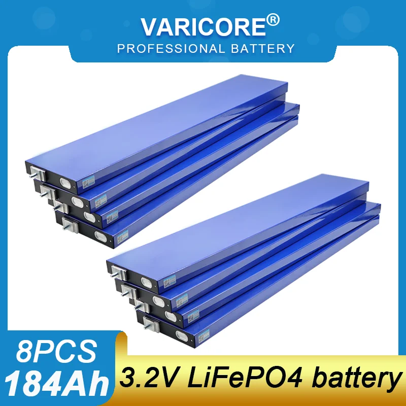 8pcs  3.2V LiFePO4 Battery 320AH 280ah 200ah 150ah 105ah DIY 12v 24V Automotive