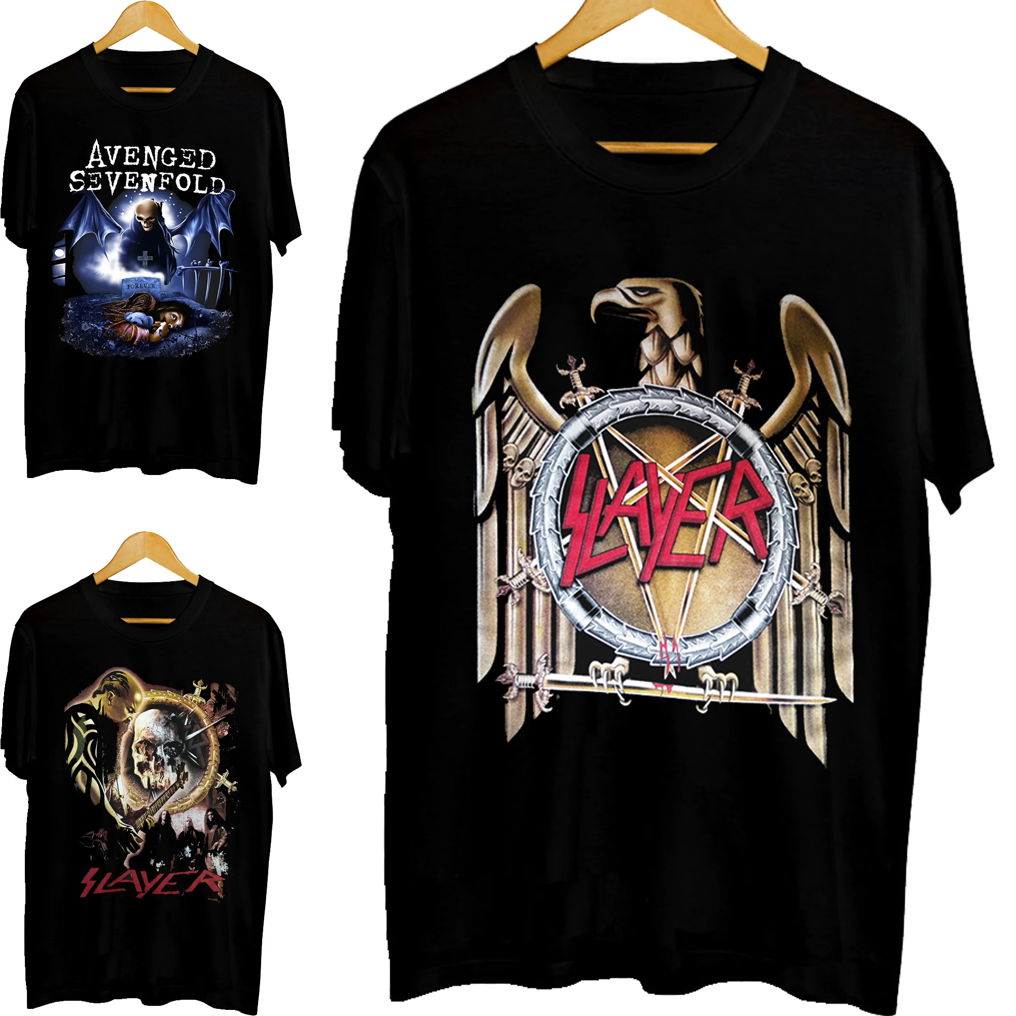 

New Slayer T Shirt Men/Women Summer Cotton Short Sleeve Tshirt Black Tops Graphics T-Shirts Rock Style Asian Size Tee S-3XL