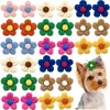 50/100PCS Flower Shape Decoration Cute Dog Hair Bow Dogs Bows Cotton Rubber Bands Dog Supplies Puppy Bowknot Pet Accessories 1