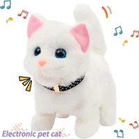 New Walking Kitty Plush Toy Electric Interactive Cat Stuffed Animal Meowing Tail Wagging Head Nodding Cat Pet Toy For Kids Gift 1