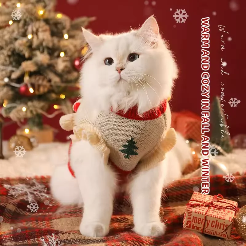Dog Clothes Pet Sweater Christmas Winter Knitted Pullovers For Small Medium Dogs Cat Kittens Chihuahua Puppy