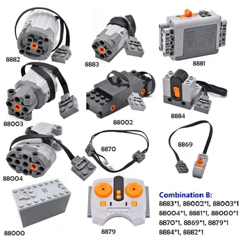 Technical Electronic Model Building Blocks MOC Power Functions Motor Parts IR Speed Remote Control Receiver Battery Box DIY Toys 1