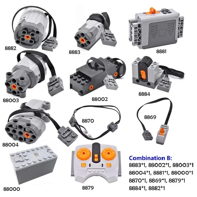 Technical Electronic Model Building Blocks MOC Power Functions Motor Parts IR Speed Remote Control Receiver Battery Box DIY Toys 1