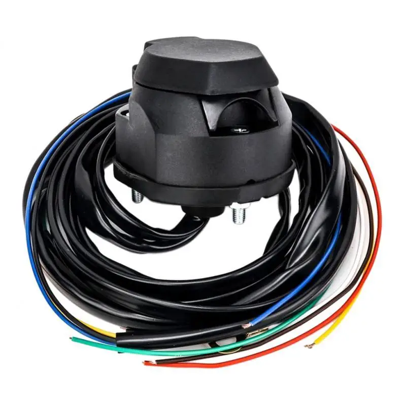 7Pin Trailer Socket Cable 5ft Wire Europe Car Trailer Wiring Connector Parts trailer socket trailer plug socket