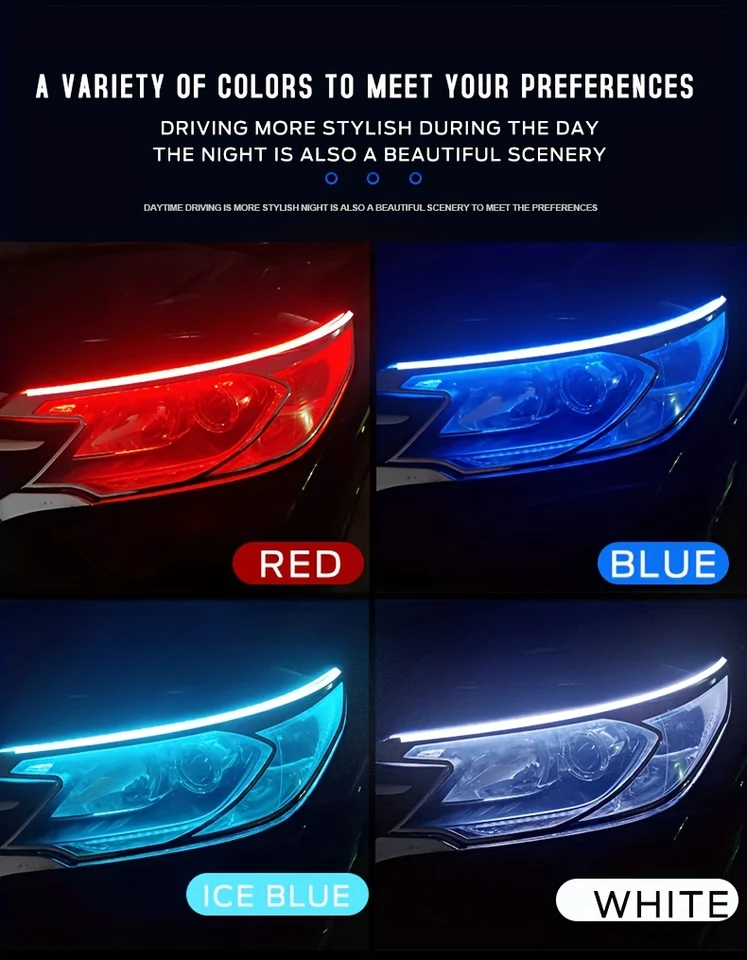 DRL �ڵ��� ������ LED �ְ� �����, ���� ���õ�, ��� ������Ʈ, 30cm, 45cm, 60cm, 2 ��