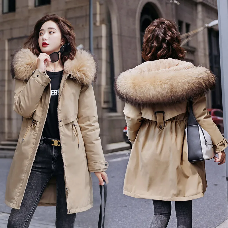 winter-fashion-school-to-overcome-cotton-padded-women's-big-fur-collar-cotton-padded-coat-with-velvet-waist-warm-coat