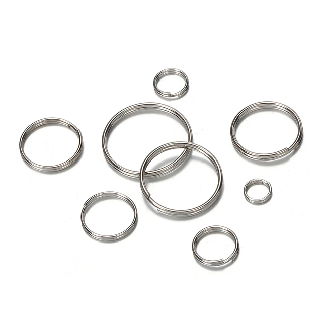 10/20Pcs 15-35mm Stainless Steel Keychain Ring Split Ring Keyfob Key Holder  Rings for DIY