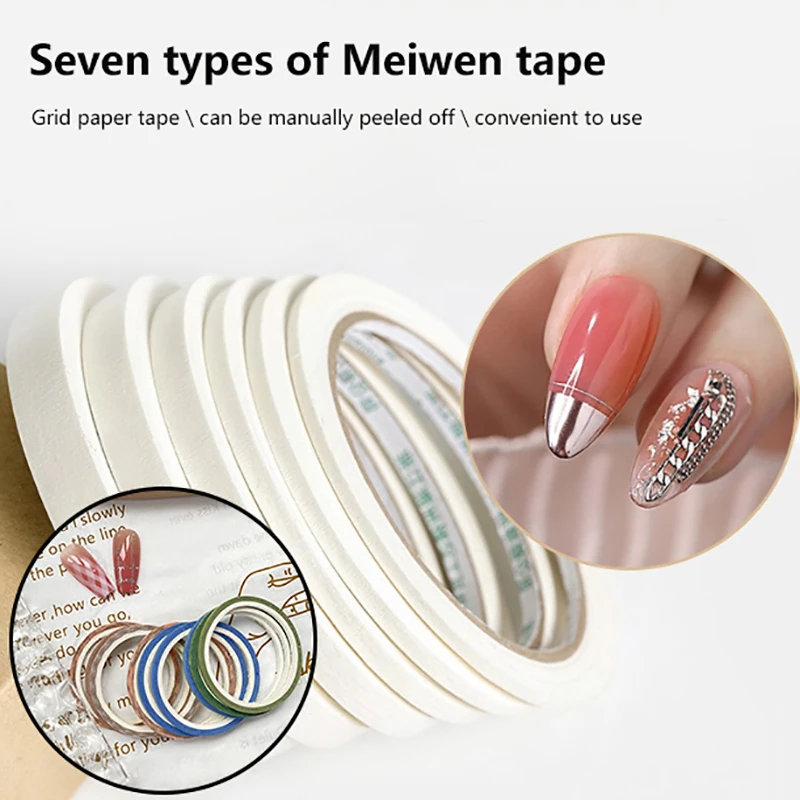 Nail Art Tools 1 Rolls Professional Grade Masking Nail Art Tape Rolls Creative Striping Line Guide Tapes for DIY Manicure Pattern