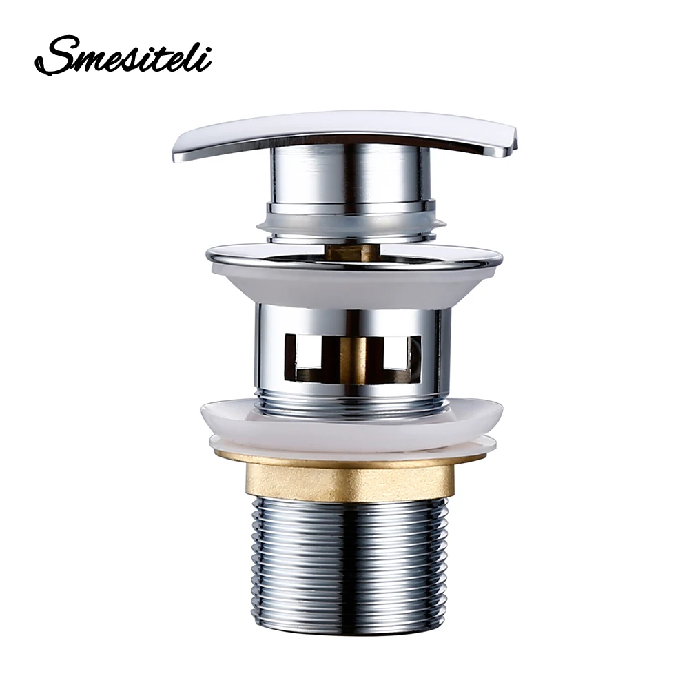 

Smesiteli Chrome Gold Black Brass Basin Sink Pop-Up Drainage Square Antifouling Easy To Clean Kitchen Pipe Bathroom Accessories