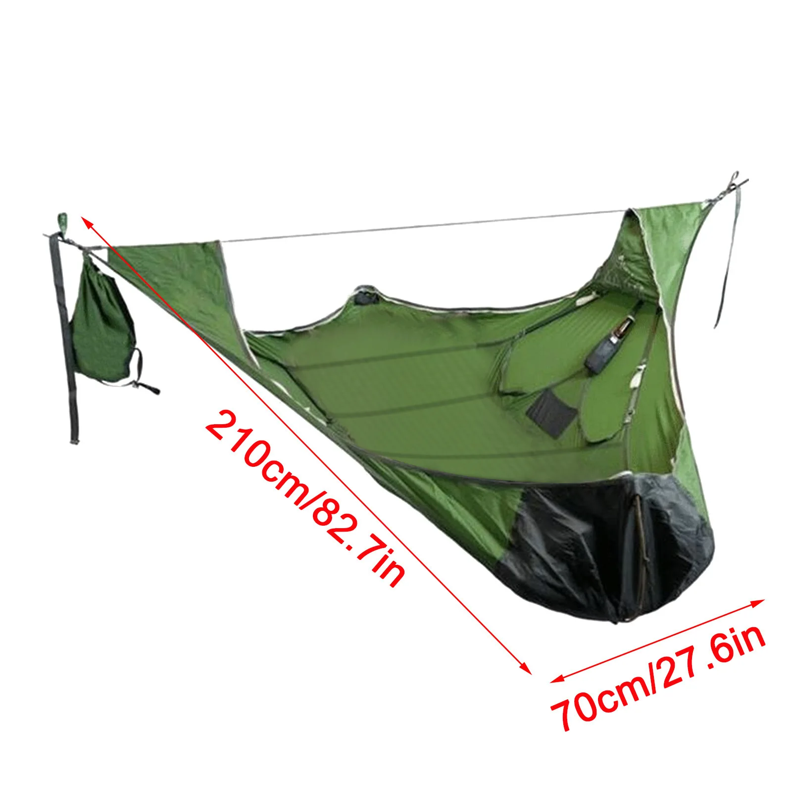 Outdoor Flat Sleep Hammock Tent Suspension Kit Camping Hammock Camping Cot with Rain Fly&Bug Net Straps