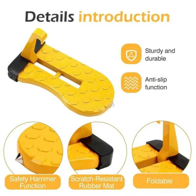 Aluminiumlegierung Autotür Fußpedal Assist Hook Top Faltbarer Dachträger Türstufe Einfacher Zugang zum Autodach Universal Car Mount – Detail 5