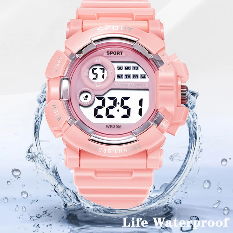 YIKAZE Kids Watches Fashion Luminous Waterproof Alarm Clock  Watches Boys and Girls Student Smart Electronic Watch Gift 5