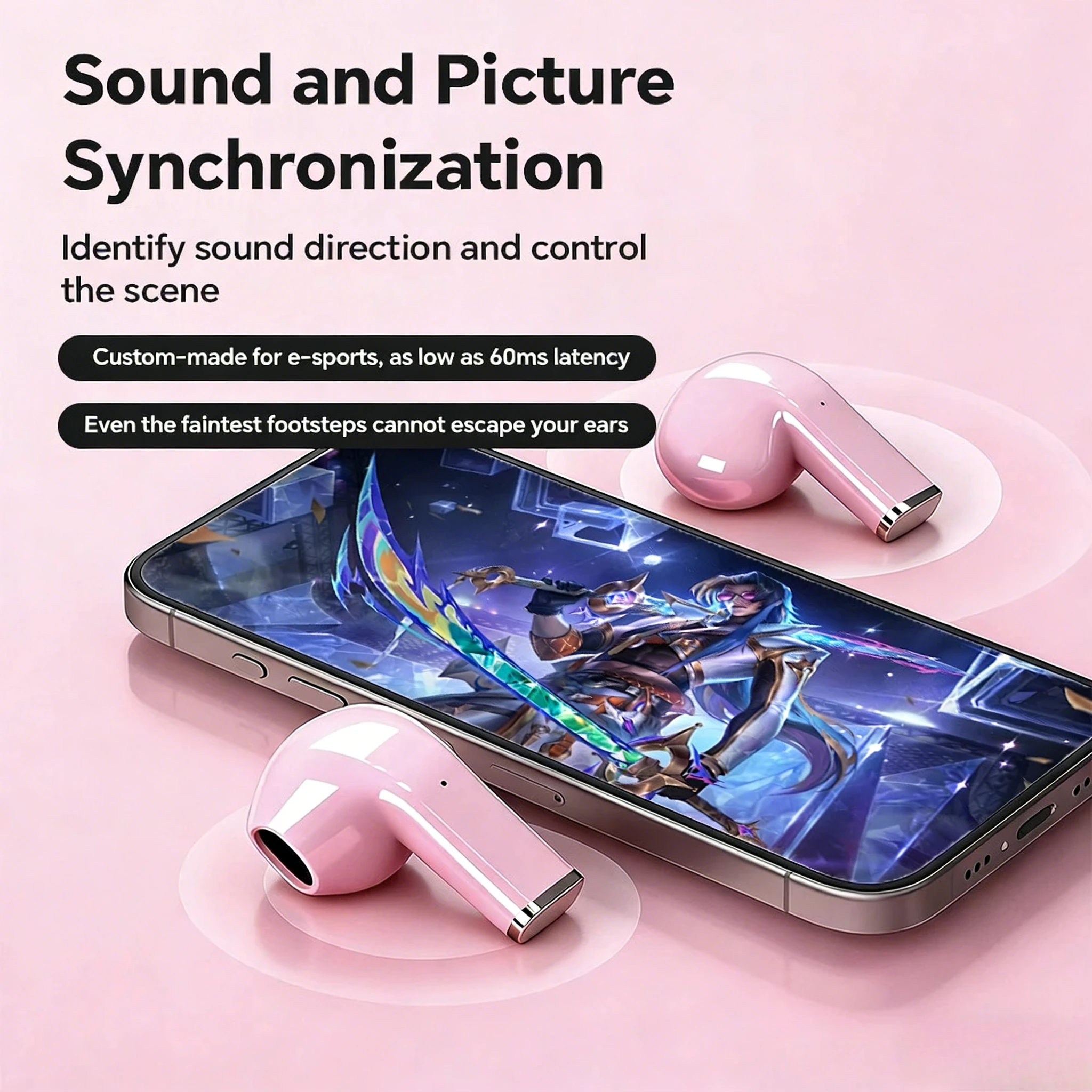 Compact TWS Wireless Bluetooth Earbuds with Advanced Noise Cancellation and Built-In Mic
