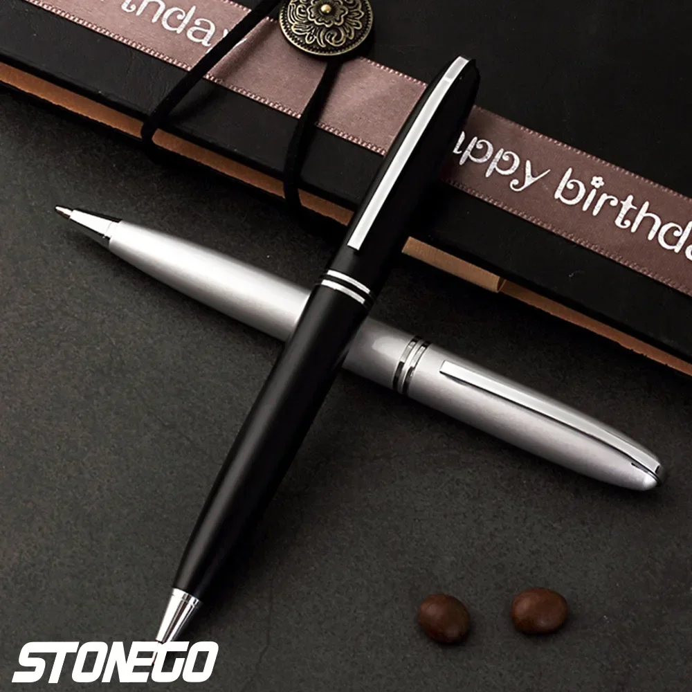 STONEGO Kappenloser Kugelschreiber, Simply Twist Rollerball, schwarze Gel-Tinte, mittlere Spitze, 1,0 mm, glattes Schreiben, Signaturstifte – Detail 32