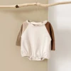 New Spring Baby Boy Girl Bodysuit Long Sleeve Bubble Romper Round Neck Side Newborn Baby Clothing Unisex Toddler Infant 0-18M 6