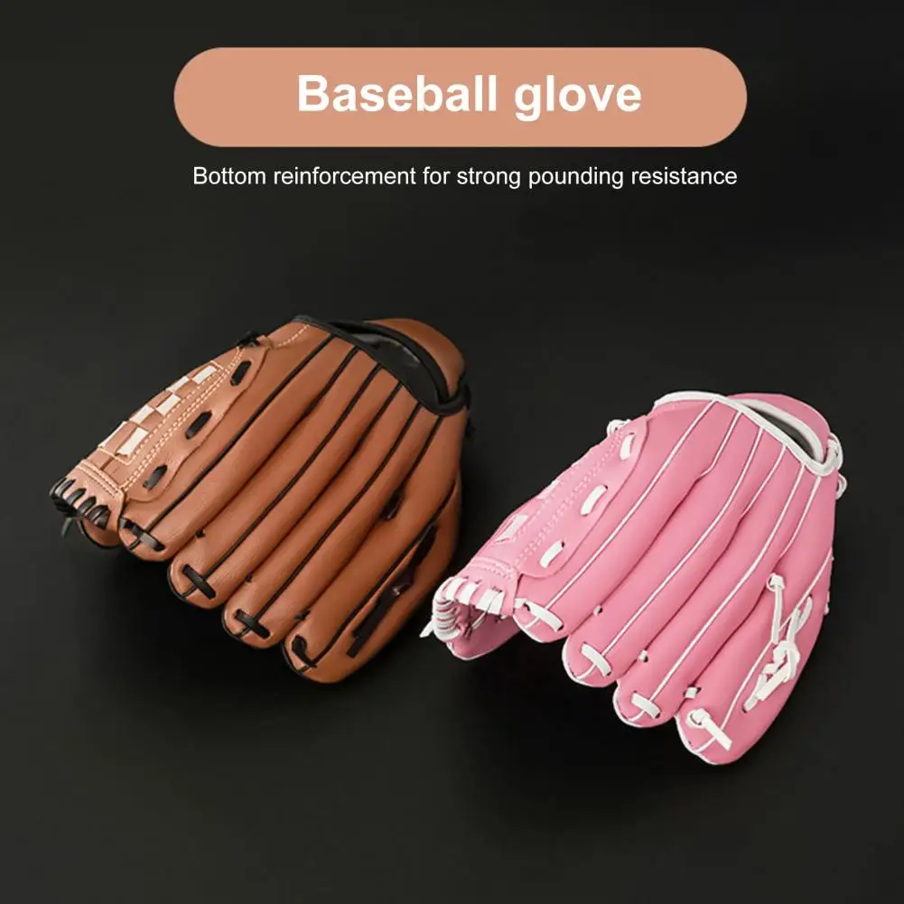

Baseball Batting Glove Double Faux Leather Thickened Pitcher Baseball Glove Thumb Reinforced Bottom Durable PVC Baseball Glove