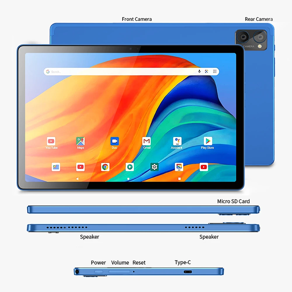 BDF Y7 Max Android 12 Tablet 10.1 Inch HD+ 90Hz Display TÜV Rheinland Octa Core Cpu 8GB RAM 256GB ROM 8000mAh 18W 4G LTE Tab 6
