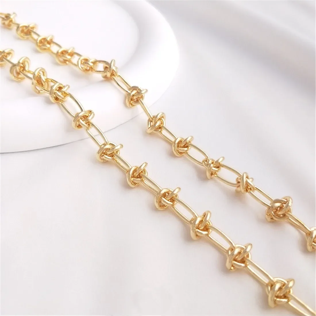 

14K Gold-clad Korean Personality Luxury Knotted Chain Hand-broken Diy Bracelet Necklace Jewelry with Chain B662