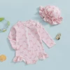 Toddler Baby Girl Rash Guard Swimsuit with Sun Hat 2 Piece Beachwear Children Long Sleeve Bow/Cherry Print Bathing Suit Swimwear 5