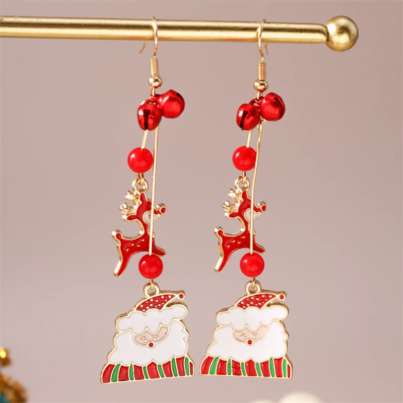 Mode Frohe Weihnachten Tropfen Ohrringe für Frauen Santa Claus Baum Glocke Baumeln Haken Ohrringe Mädchen Neue Jahr Festival Schmuck Geschenk – Detail 2