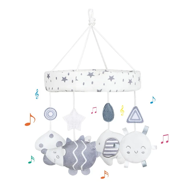 Baby Music Crib Mobile With Hanging Rotating Toys Infant Crib Cot Toys Car Seat Hanging Toys Baby Gym Soft Sensory Toy For 0-24m 2