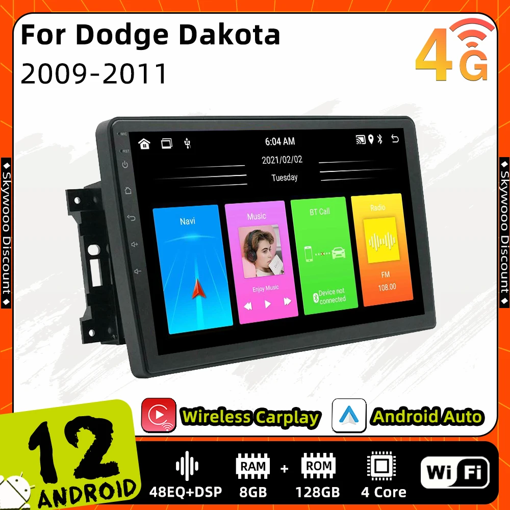 

Автомагнитола для Dodge Dakota 2009-2011, 2 Din, Android, Wi-Fi, FM, GPS
