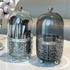 Makeup Brush Organizer 360° Rotating Portable Desktop Lipstick Eyebrow Storage Box Tools With Lid For Bathroom Cosmetic Storage 2