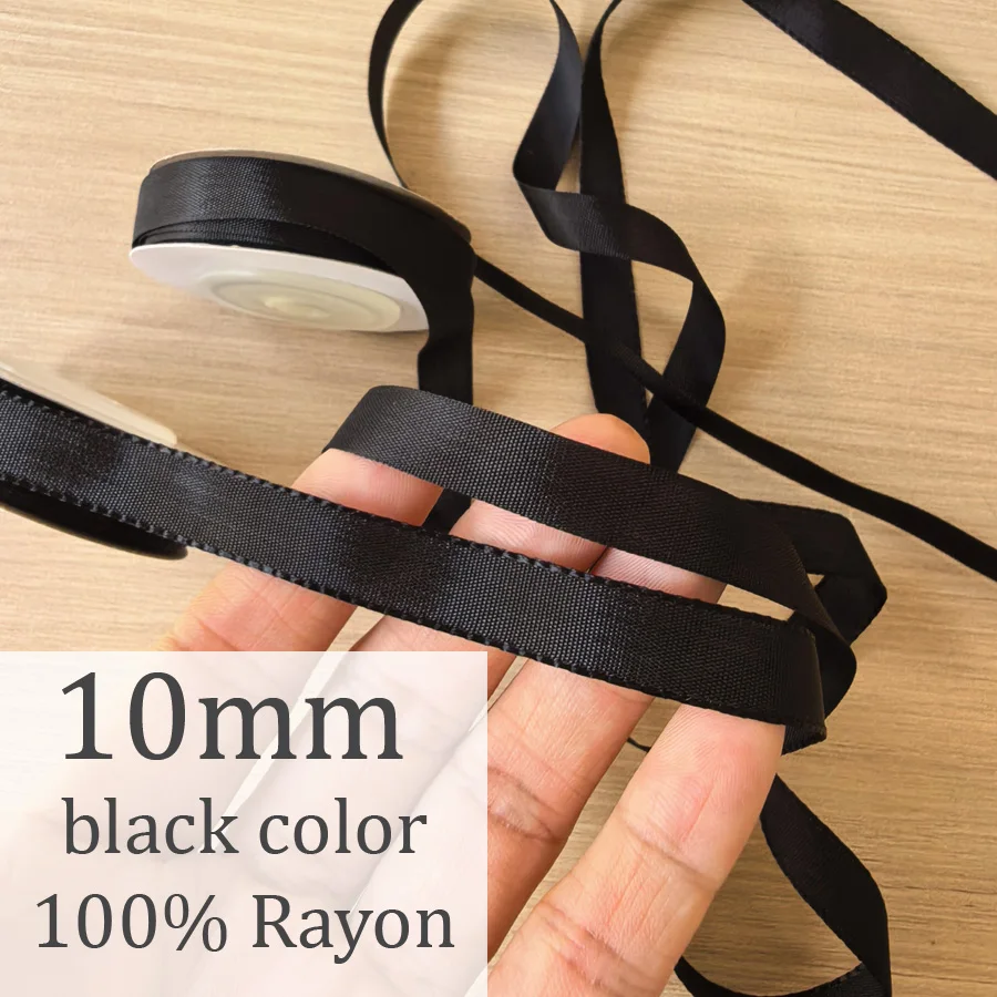100% 레이온 리본 3.5mm 6.5mm 10mm 13mm 20mm 50mm 체조 댄스 리본 스트리머 크림, 화이트, 블랙, 그레이 색상 자수, 바느질, 인형 장식