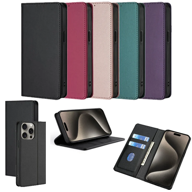 Elegant Faux Leather Flip Wallet Phone Case with Card Slot and Enhanced Drop Protection