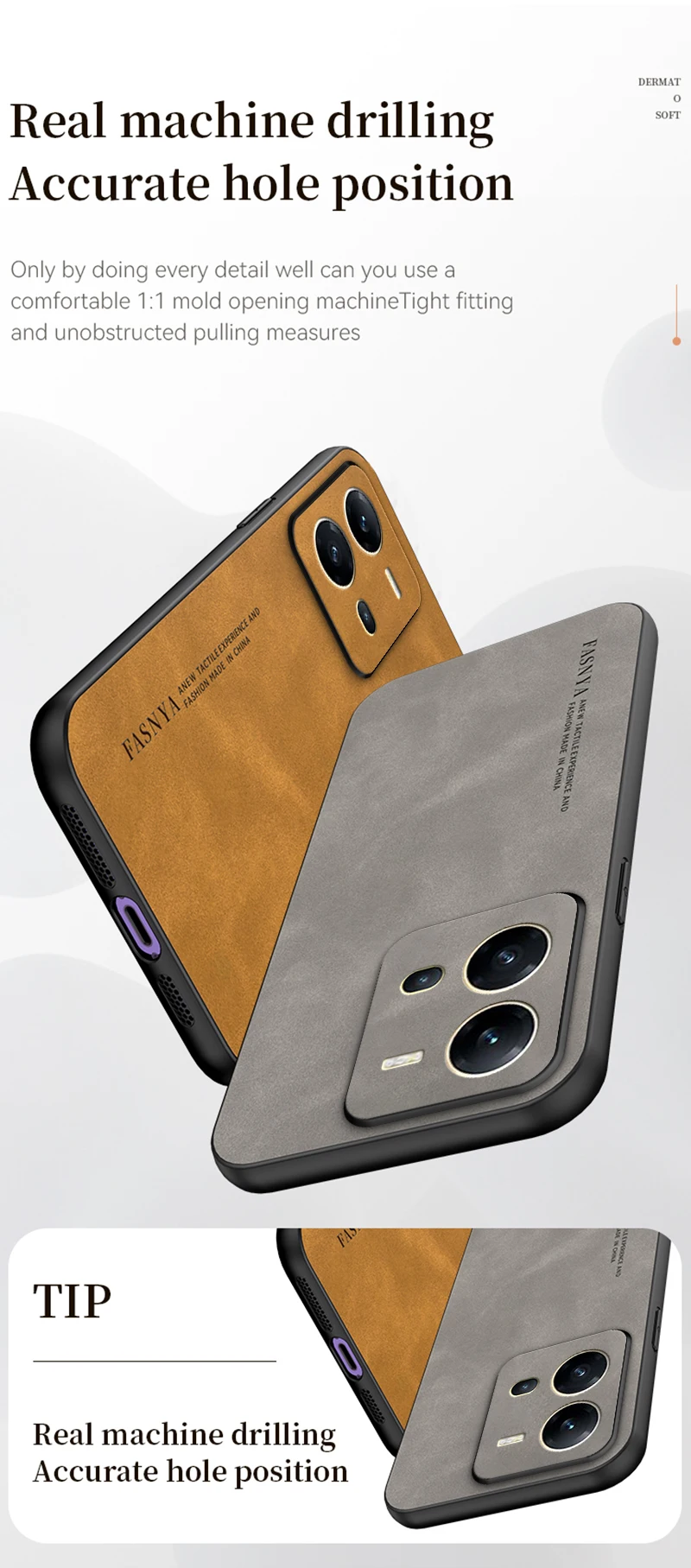 X90 X80 IQOO 11 10 Pro Custodia in pelle di pecora per V20 SE V27 V25E VIVO V23 V21E Copertura del respingente del silicone_voghion.com