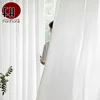 Fonflora Solid White Thick Chiffon Tulle Window Curtains Hall Drapes Sheer Curtains for Living room Bedroom Partition Opaque 1