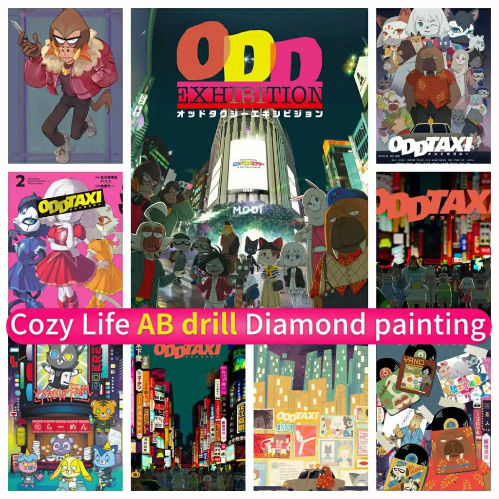 

Anime Japanese Friend ODD TAXI 5D AB Diamond Painting Art Mosaic DIY Rhinestones Corss Stitch Kit Full Drill Round Square