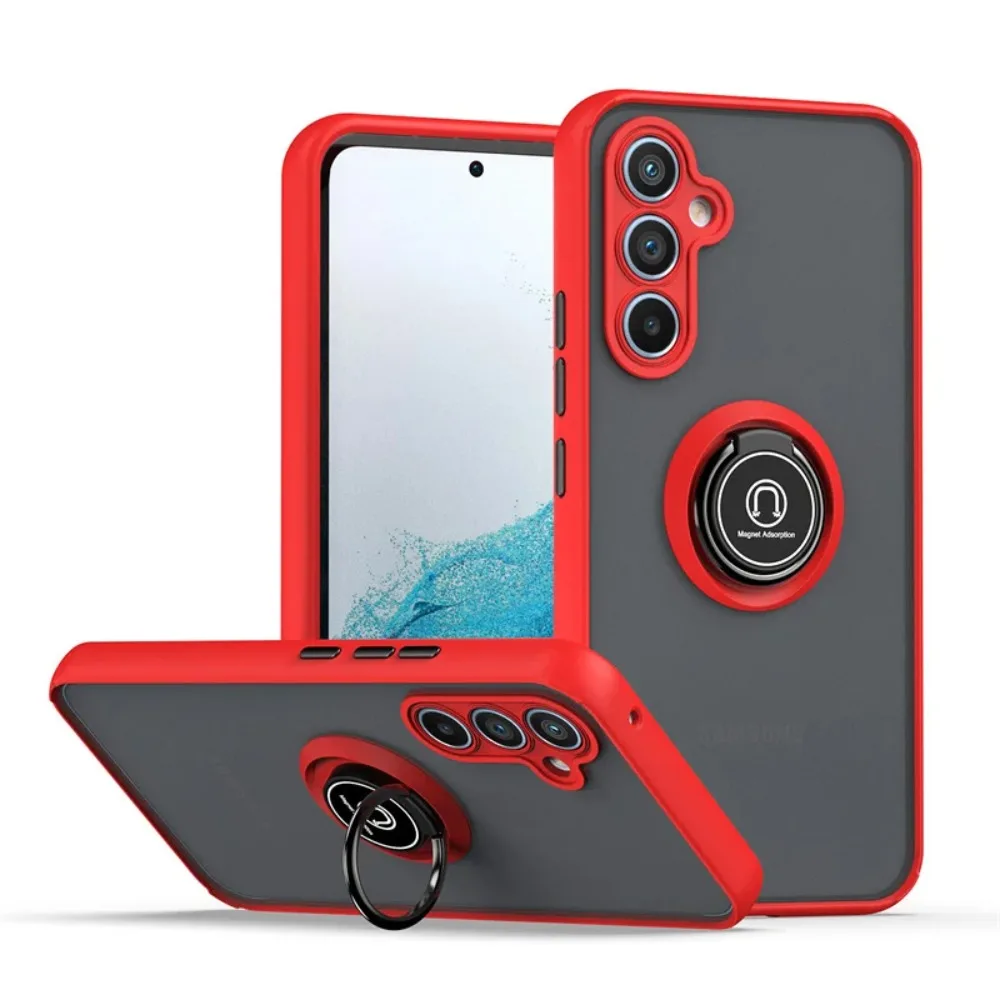Enhanced Magnetic Ring Holder Armor Case - Frosted Hard Protective Cover