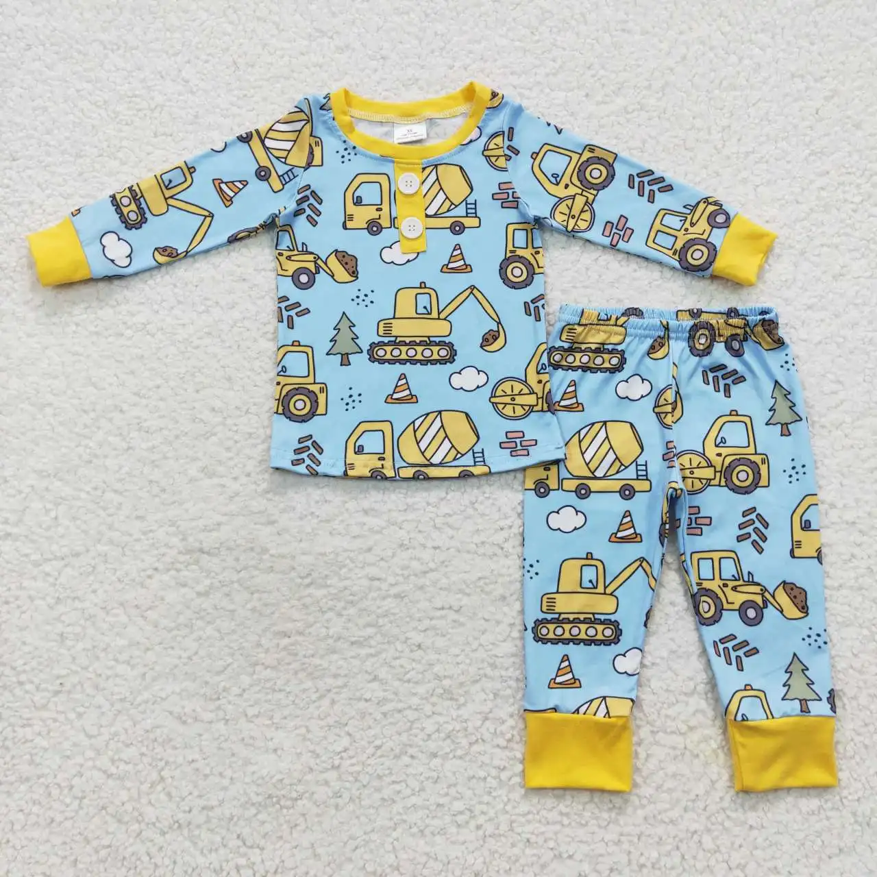 

N​ew Update RTS Wholesale Children Boutique Suits Kids Excavator Clothes Outfits Baby Boys Lounge Sets