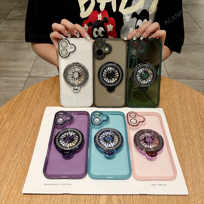 Clear Silicone Case with Spinning-Top Stand Cover