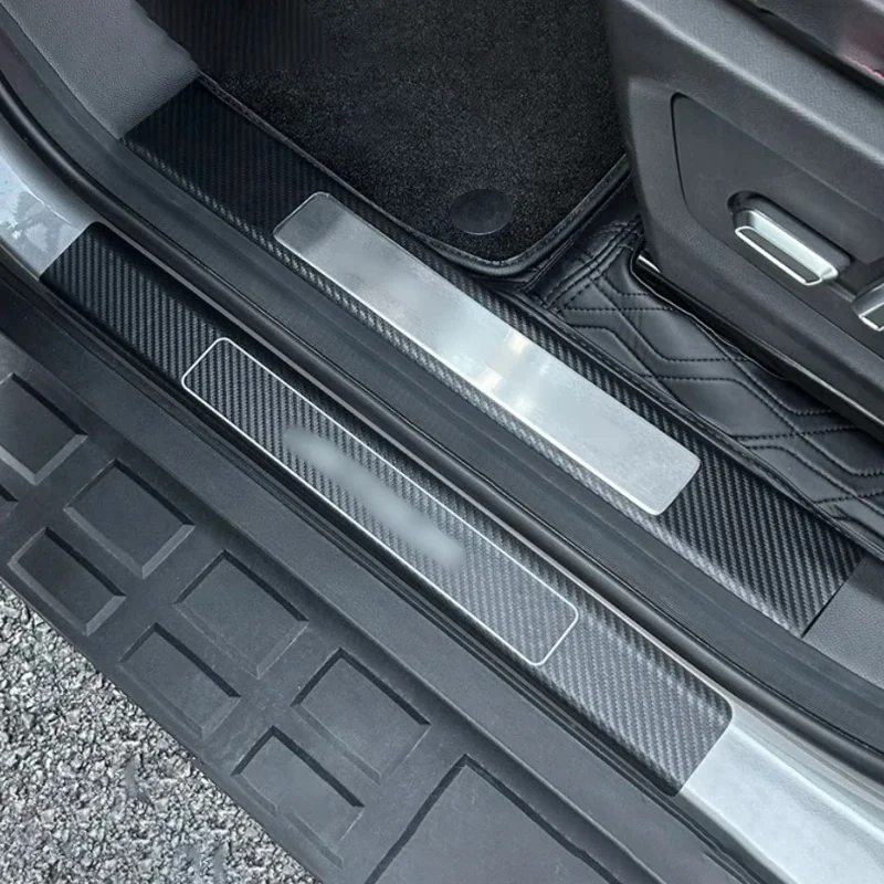 

Кожаная Накладка на порог автомобиля, подходит для Chery JETOUR Traveler T2 2023 2024, автомобильная накладка на педаль из углеродного волокна, внутренняя отделка автомобиля, запчасти