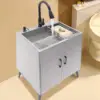 Stainless steel Kitchen sink Laundry Sink W/ Cabinet and Faucet alloy Cabinet for Laundry Utility Room Laundry Tub 1