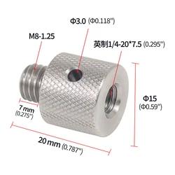 Durable Multi-Size Camera Screw Adapter (M8M to 14 F Steel)