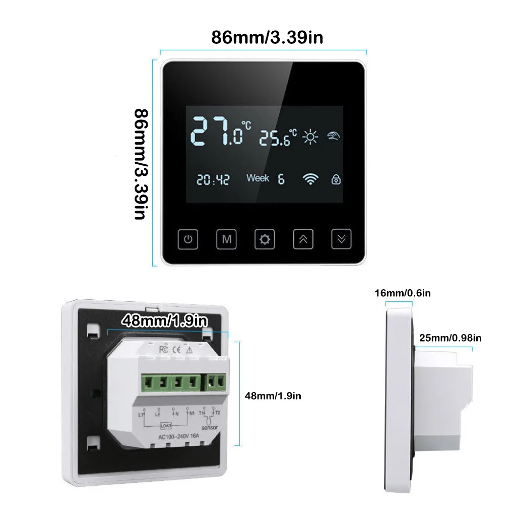 Tuya-Smart Home WiFi Heating ThermoandreWarm, UnFloor Sochi, 220V, Electric, Water Gas Bomicrophone, Temperature Contrmatérielle