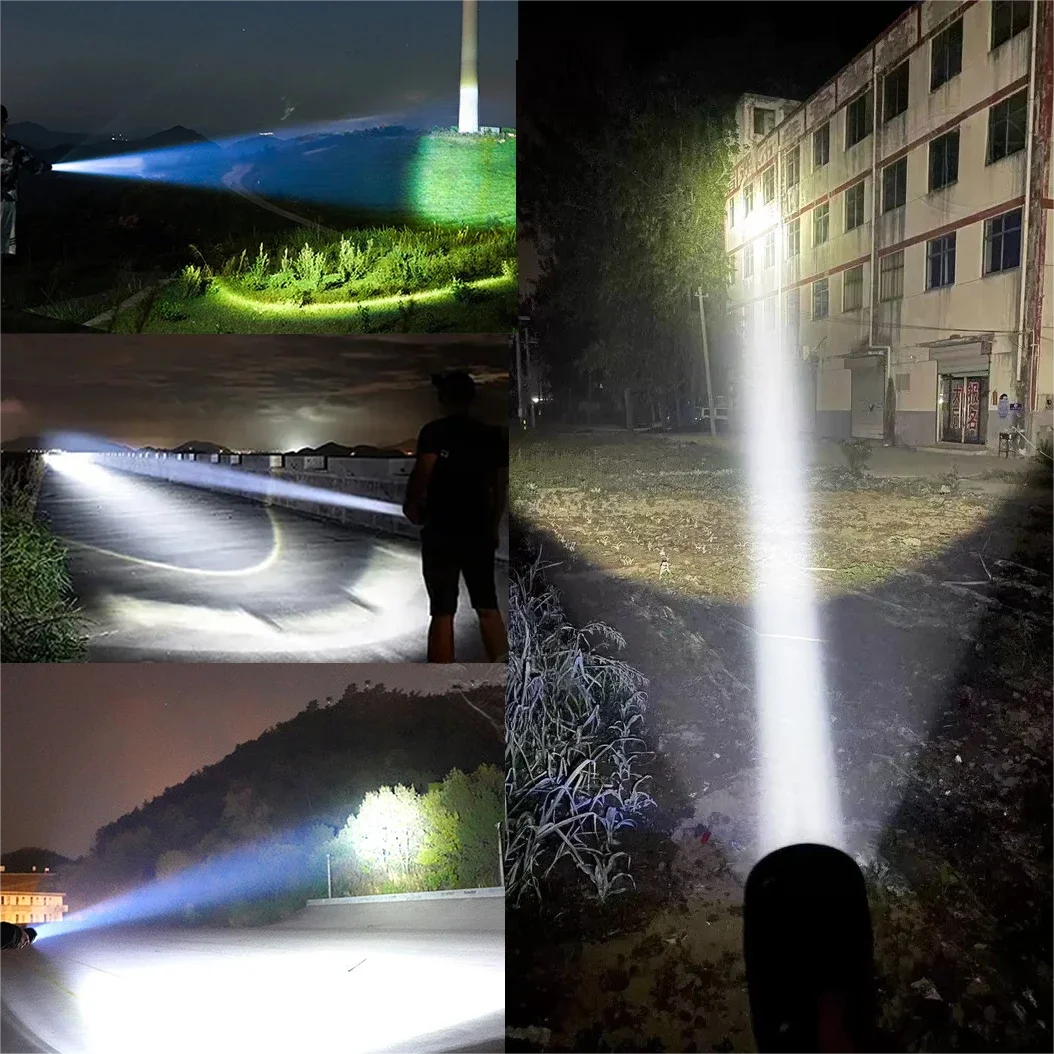 Description Picture 6 of itemHigh Power Led Flashlight Super Bright Spotlight Torch Zoomable Built-in Battery Rechargeable Torch Strong Light Camping Lantren