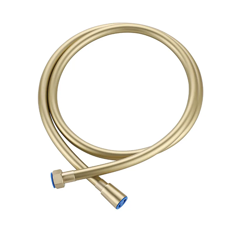 Mangueira de Chuveiro Lisa Escovada o do Ouro & do Preto do Pvc para a Rotação Flexível 360 ° da Cabeça Handheld do Banho de Alta Pressã