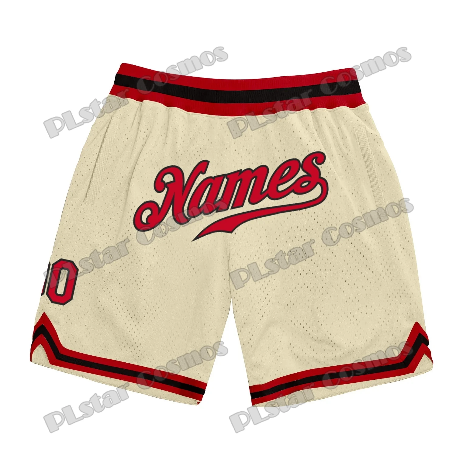 

Custom Name and Number White Red-Black 3D Printed Men's Basketball Shorts Youth Summer breathable Mesh Sports Shorts LQD11