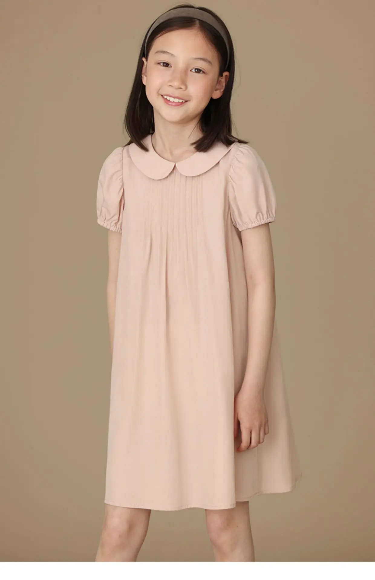 Summer Short Sleeve Baby Girls Dress New Children's Clothing Casual Cotton Dress Kids Girls Clothes Pink Color
