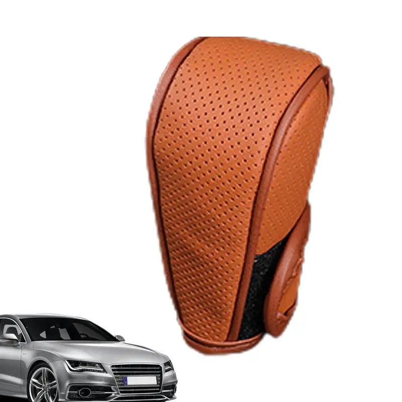 

Чехол для автомобильного переключателя передач из искусственной кожи, чехол для автоматического переключения передач автомобиля, противоскользящий защитный чехол для автомобильного переключателя передач, декоративный чехол для ручки переключения