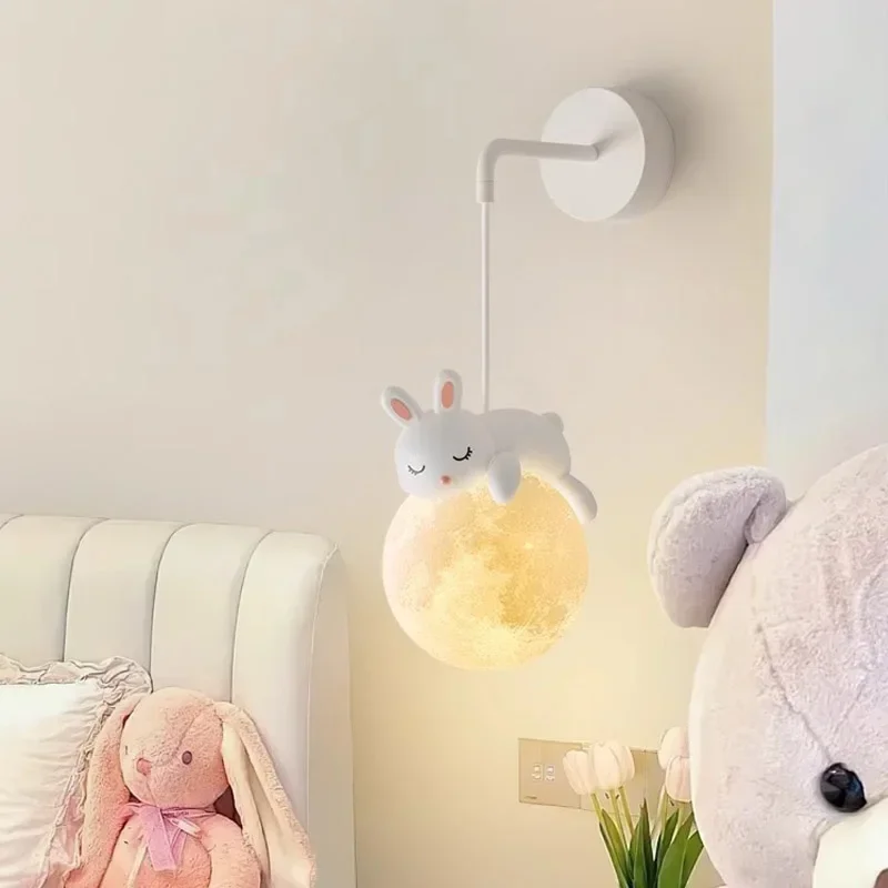 

Nordic LED Wall Sconces Rabbit Besr Children's Wall Lamp G9 Bulb Pendant Light For Kids Room Bedside Study Nursery Room Lighting