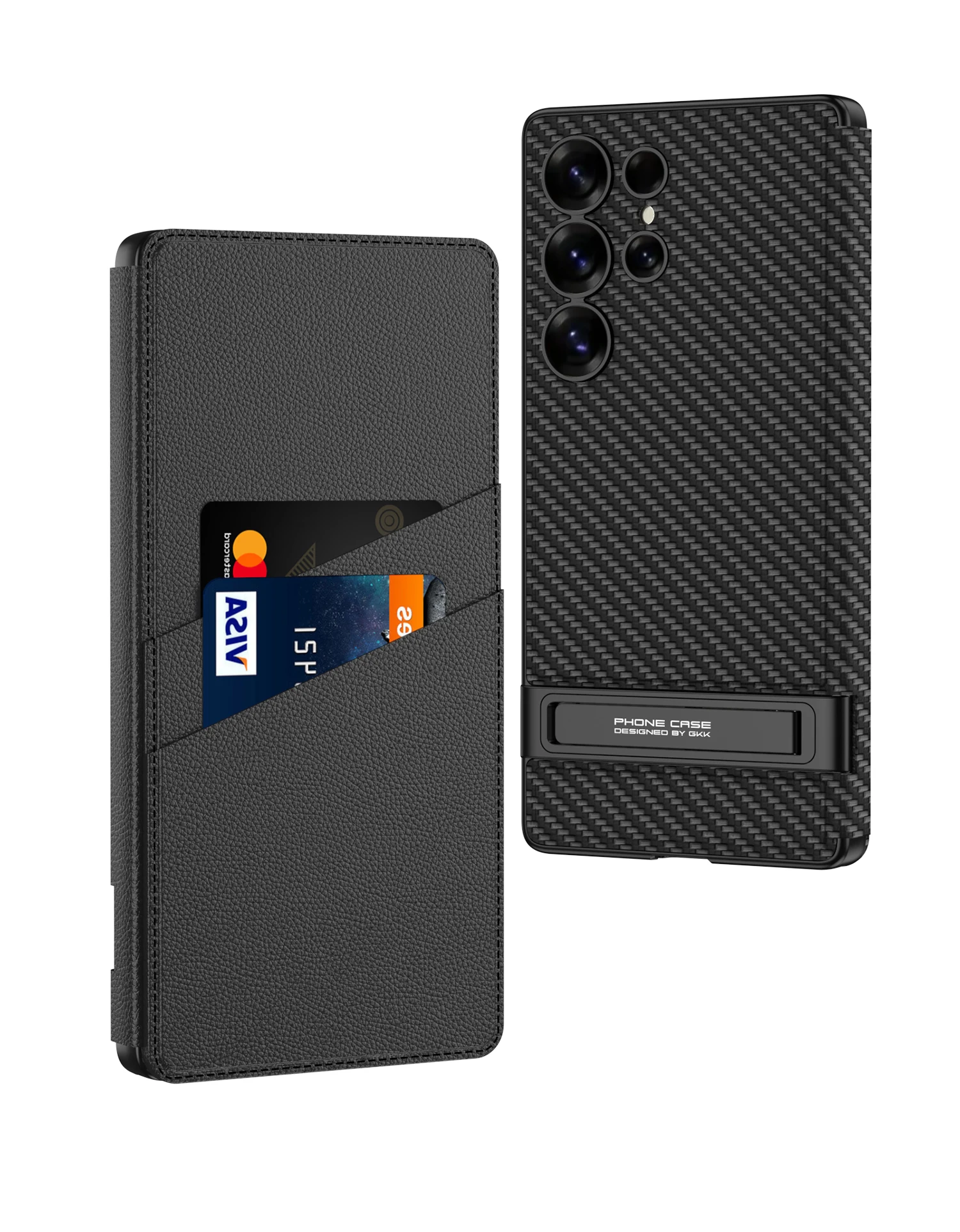 Leather Flip Armor Holder Case For Samsung Galaxy S25 Ultra Shockproof Card Slot