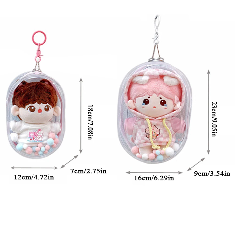 Clear Doll Outdoor Bag Mystery Box Display Storage Bags Dust-Proof Organizer Pouches Plush Cotten Doll Storage Bag 15/20cm disc storage bag,ziplock storage bag