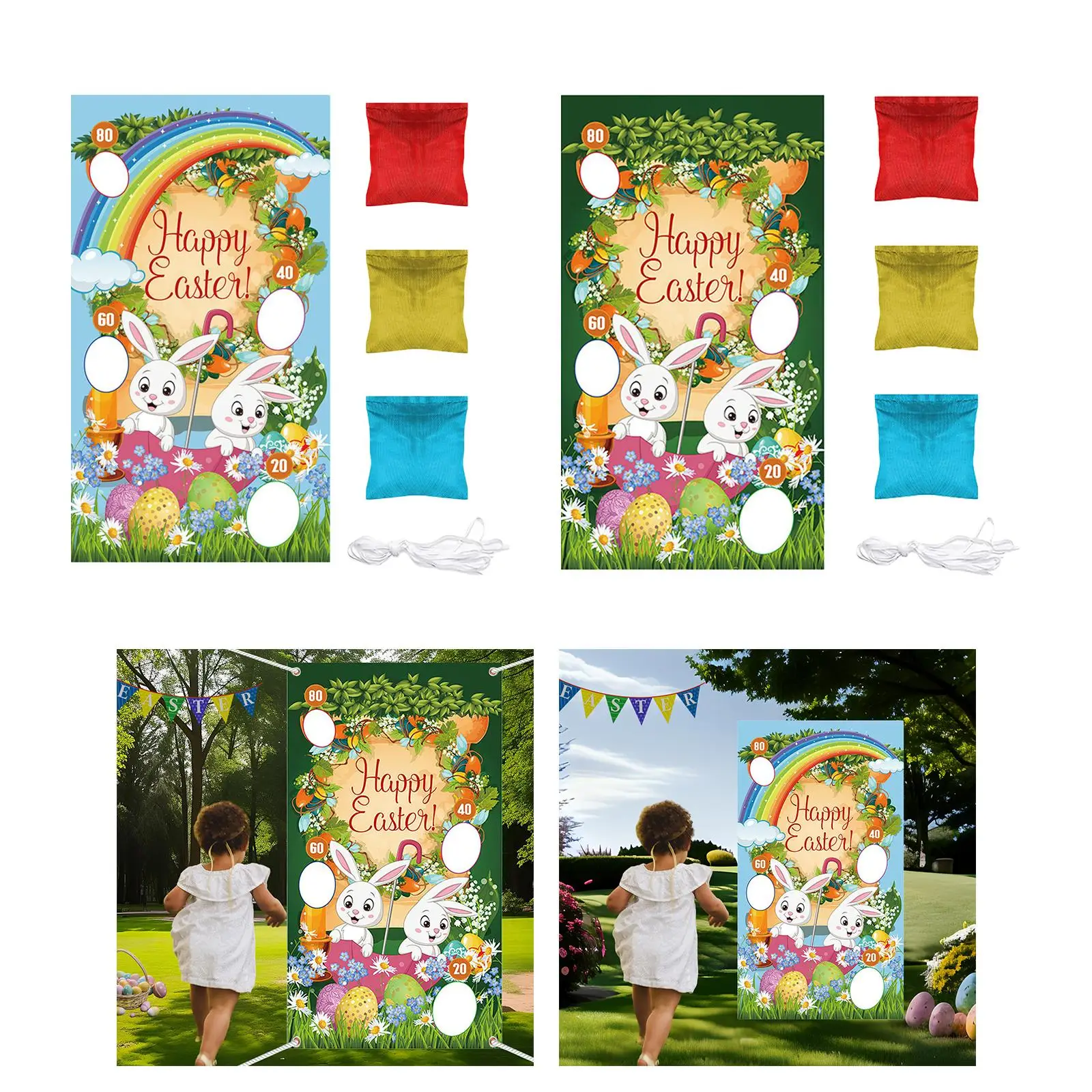 Toss Game Banner Party Decor Carnivals Kids Throwing Banner for Camping Picnics Birthday Gift Easter Decorations Easter Gifts