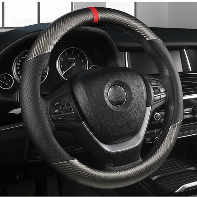 Steering Wheel Cover Fashion Universal Car Steering Wheel Cover Breathable Anti Slip Car Decoration Suitable 37-38cm