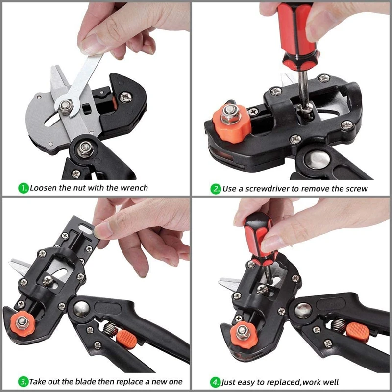 Grafting Tool Kit Garden Pruner Tools For Fruit Trees Grafting Including Tapes Grafting Knife & Replacement Blades 2